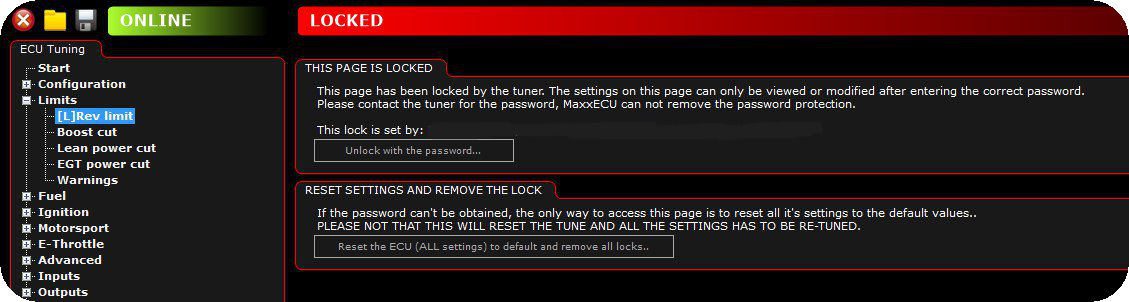 ECU locked